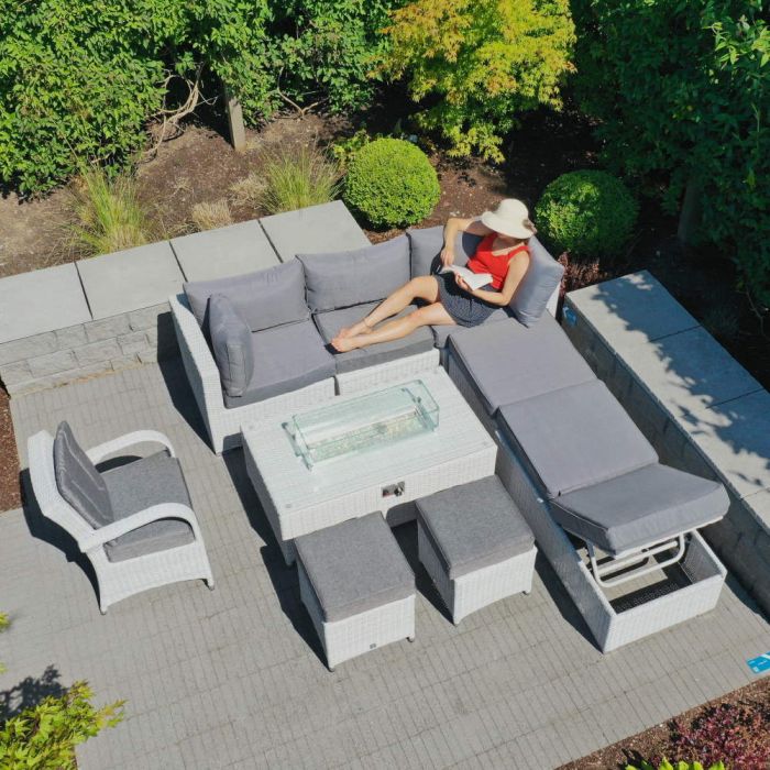 Treviso Grande Corner Sofa Set with Treviso Fire Pit, 2 Footstools and 1 Armchair main product photo