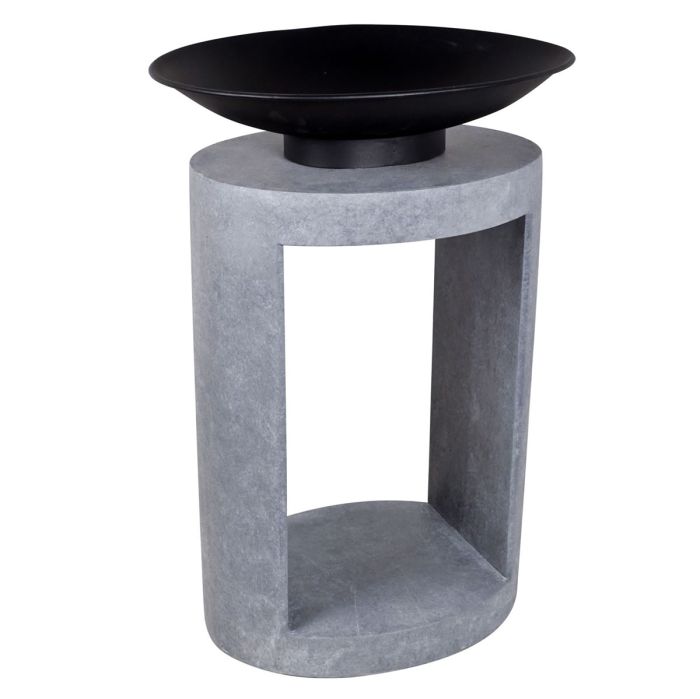 56cm Fire Pit & Oval Fibreclay Console - Cement main product photo