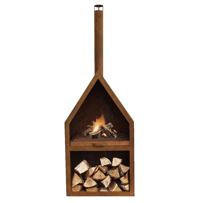 Outdoor Henley 169cm High Fireplace - Rust Iron main product photo