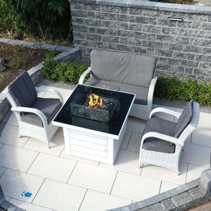 Treviso Rattan Fire Pit Lounge Set with 2 Armchairs and a 2 Seater Sofa main product photo