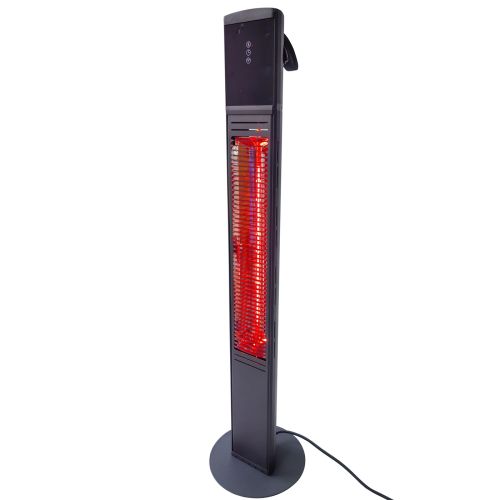 Freestanding Ceramic Glass Front Infrared Outdoor Heater with Remote Control IP65 - 1500 Watt